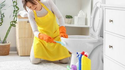 Limpeza profunda de casa de banho com produtos adequados - Casa em Dia Maia