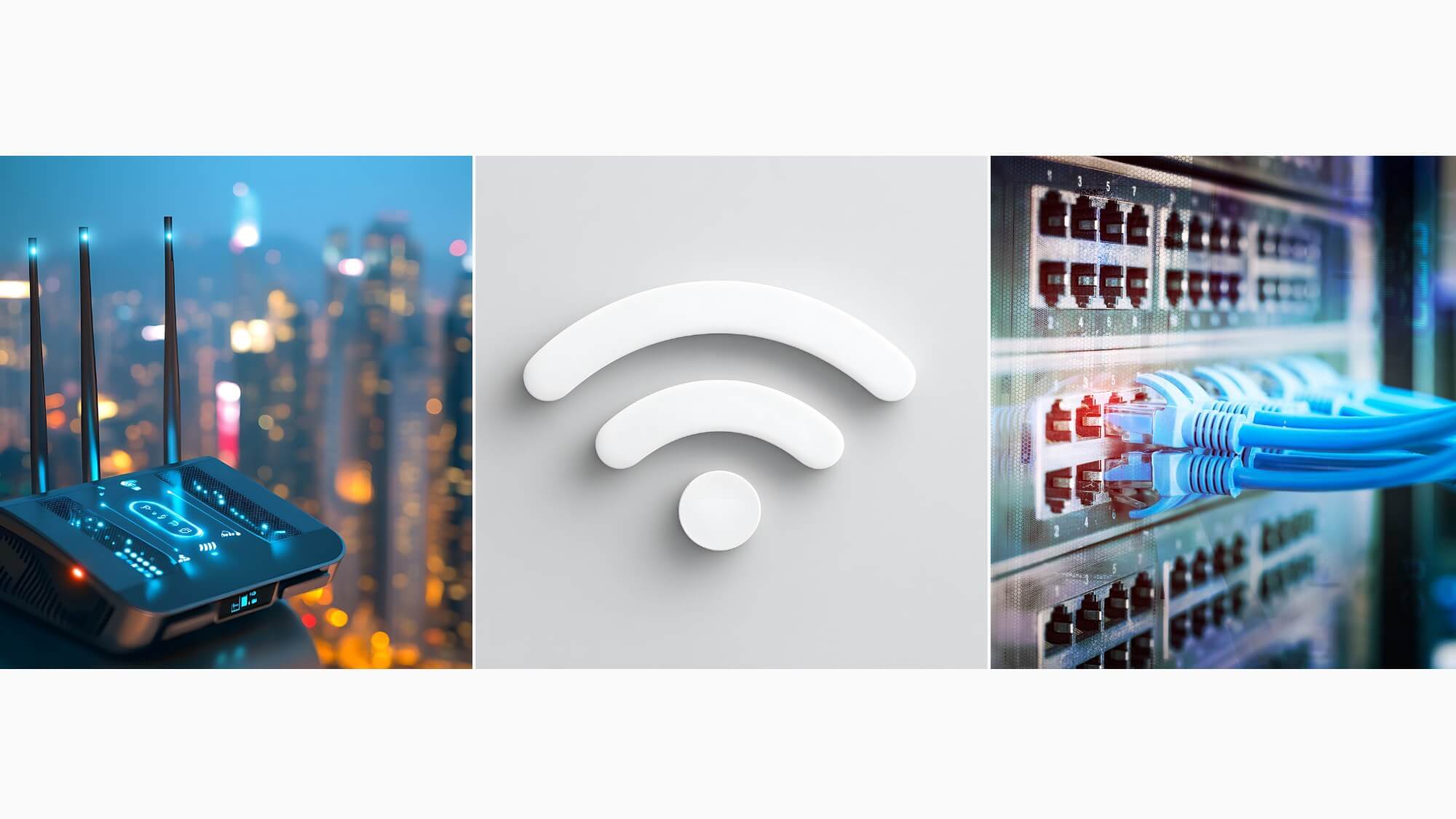 Técnico especializado a instalar router Wi-Fi e cabos de rede estruturados numa residência